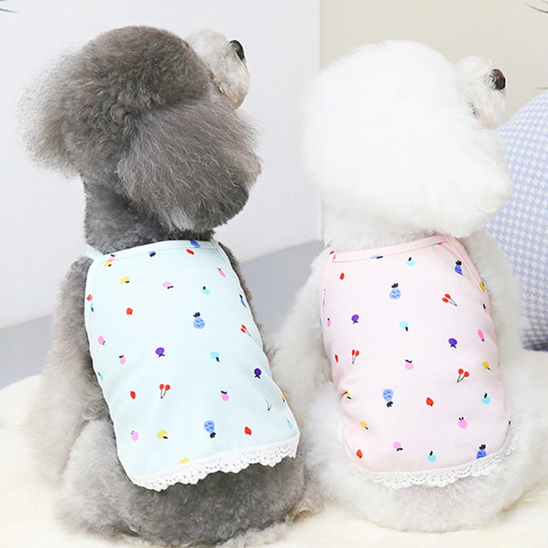 

Summer Pet Dog Vest Cute Print Dog Clothes for Small Dog Thin Breathable Pet Pullover Breathable Teddy Bichon Corgi Pet Clothes