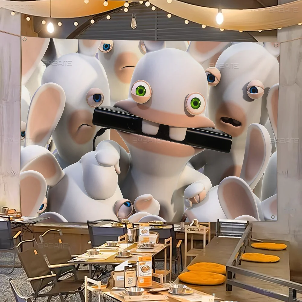 Мультфильм Равеня R-Rabbids маленький размер баннер для черлидинга ручная работа