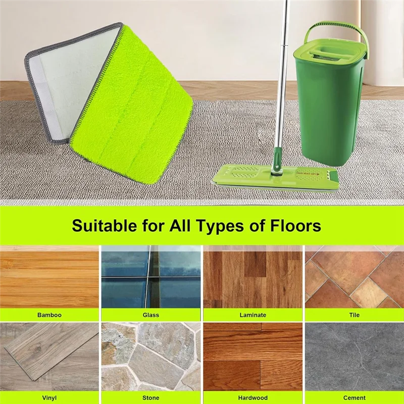 Фото M12K-12 Pcs Replacement Mop Refills For Libman Rinse 'N Wring Mop For Multi-Surface Floor Washable Microfiber Cloth Mop Head Pad №2