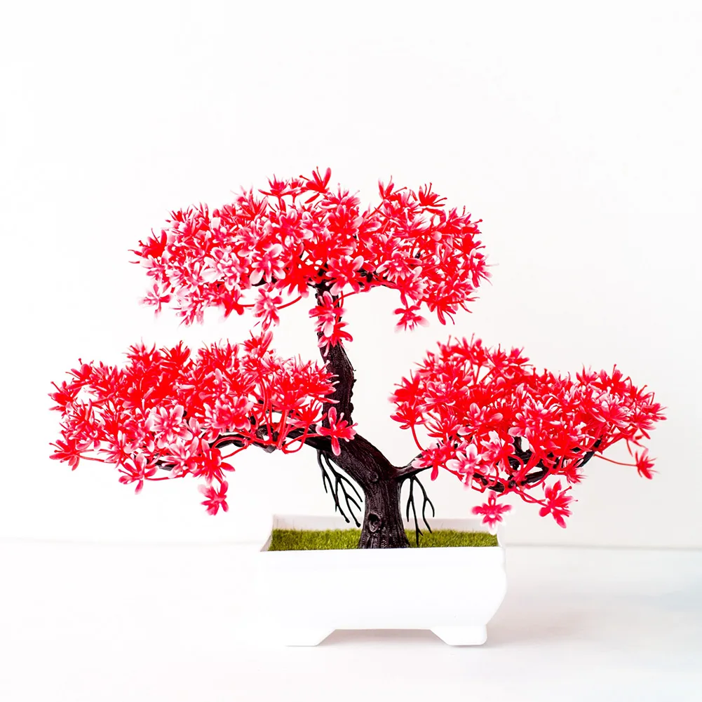

Durable Artificial Pot Plant Simulation Pine Tree Bonsai Potted Exquisite Workmanship Home/Office Decor Multiple Color