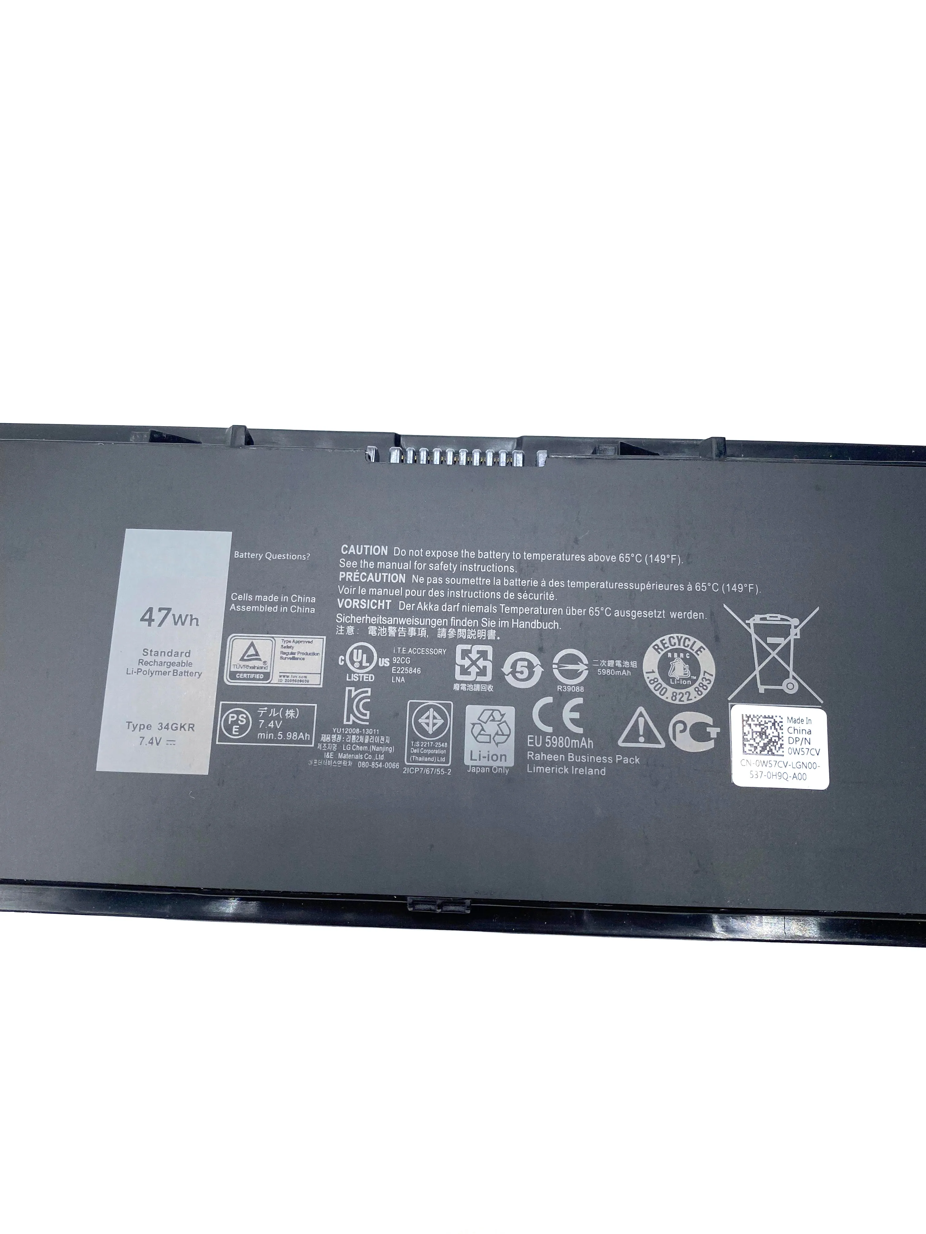 Фото Аккумулятор для ноутбука 34GKR 47W 3RNFD 54W для Dell Latitude 14 7000 E7420 E7440 E7450 5K1GW F38HT G0G2M PFXCR T19VW V8XN3 5980 мАч №3