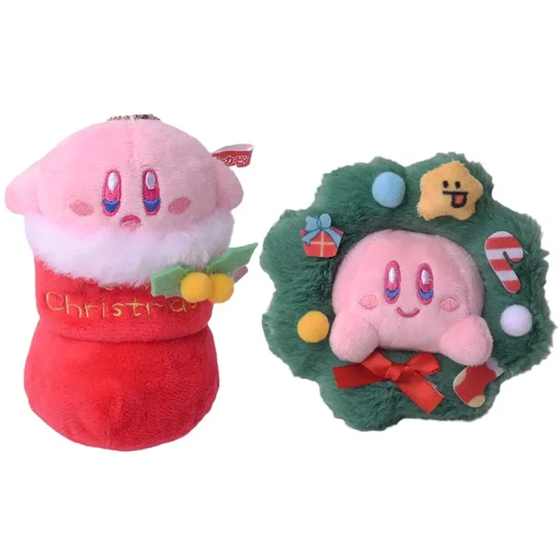 

10cm Anime Kawaii Cartoon Star Kirby Creative Christmas Series Stuffed Plushie Cute Soft Plush Doll Toys Pendant Ornament Gift