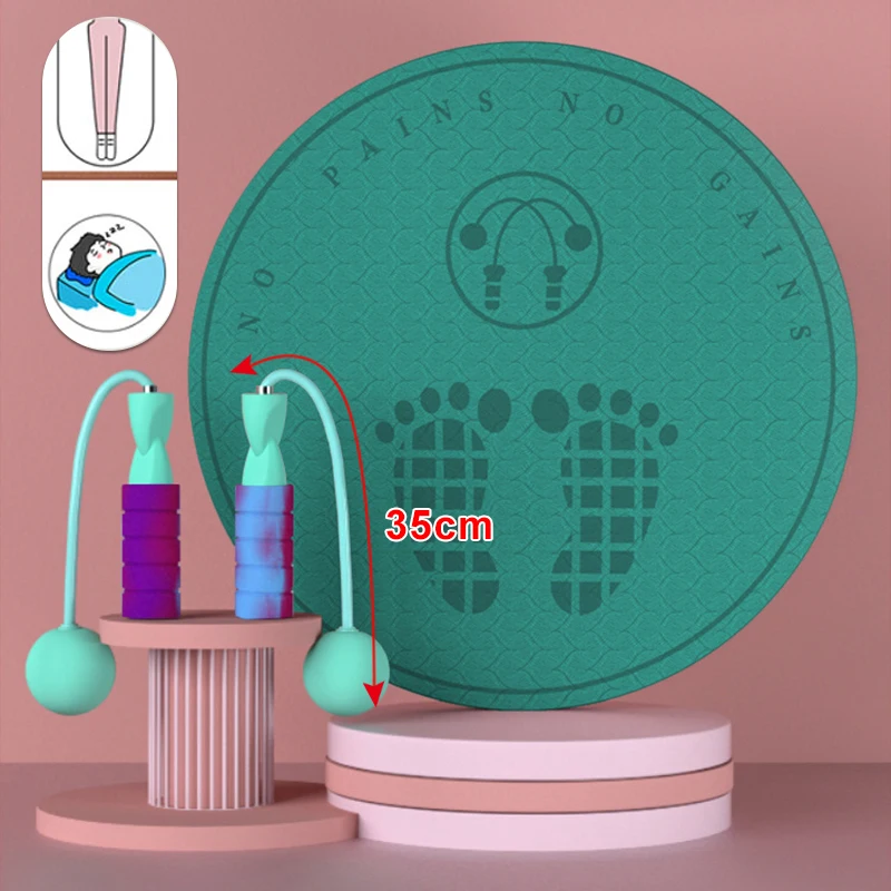 

Jump Rope Mat Thicken Yoga Mat Non-slip Durable Jump Rope Mats Fitness Sports Cordless Skipping Ropes Portable Fitness Equipment