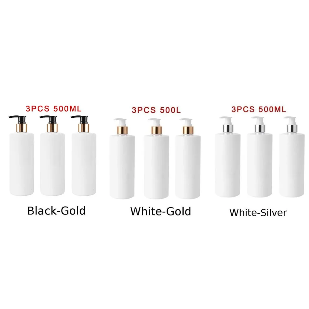 

3PC 500ml Shampoo Pump Bottle Bathroom Portable Soap Dispensers Lotion Shampoo Shower Gel Holder Soap Dispenser Home Bath