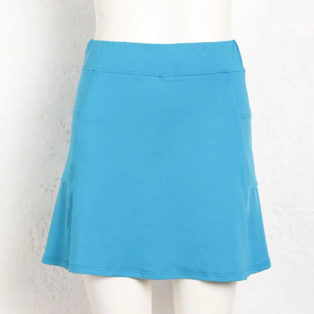 

Stretchy Soft Fabric Mid Waist Pockets Lady Shorts Skirt Jogging Clothes