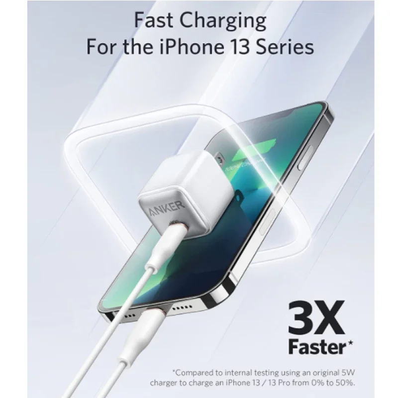 Anker Nano Pro 20 Вт PIQ 3 0 прочное компактное быстрое зарядное устройство USB C для iPhone 13/13