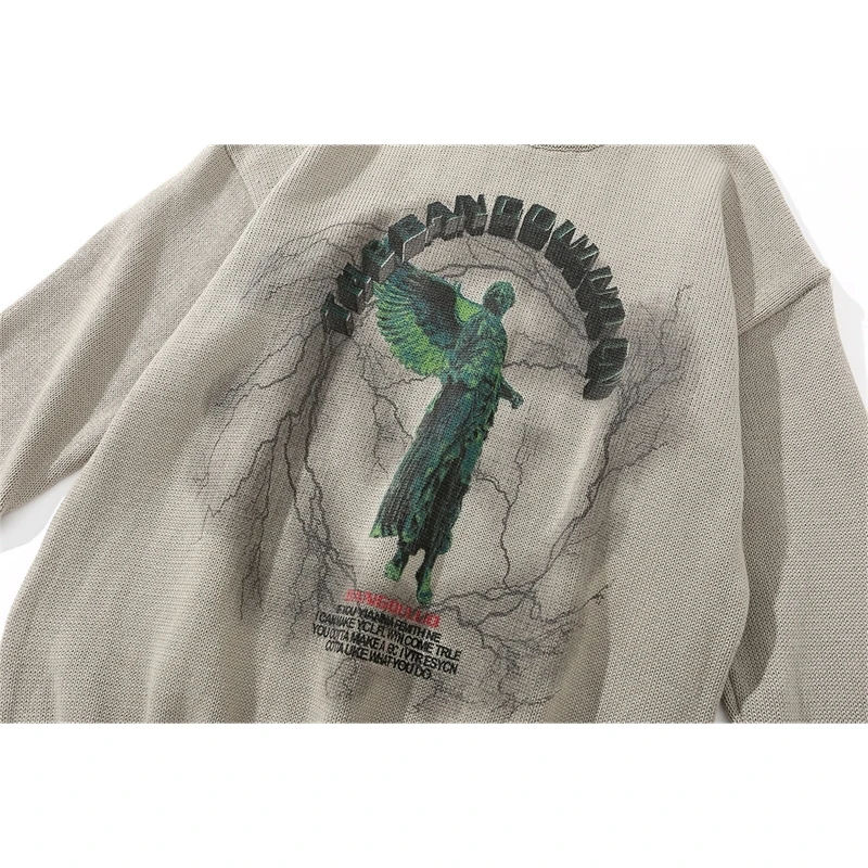 PFNW Темная одежда с потертыми отверстиями большой трикотаж мужской рваный