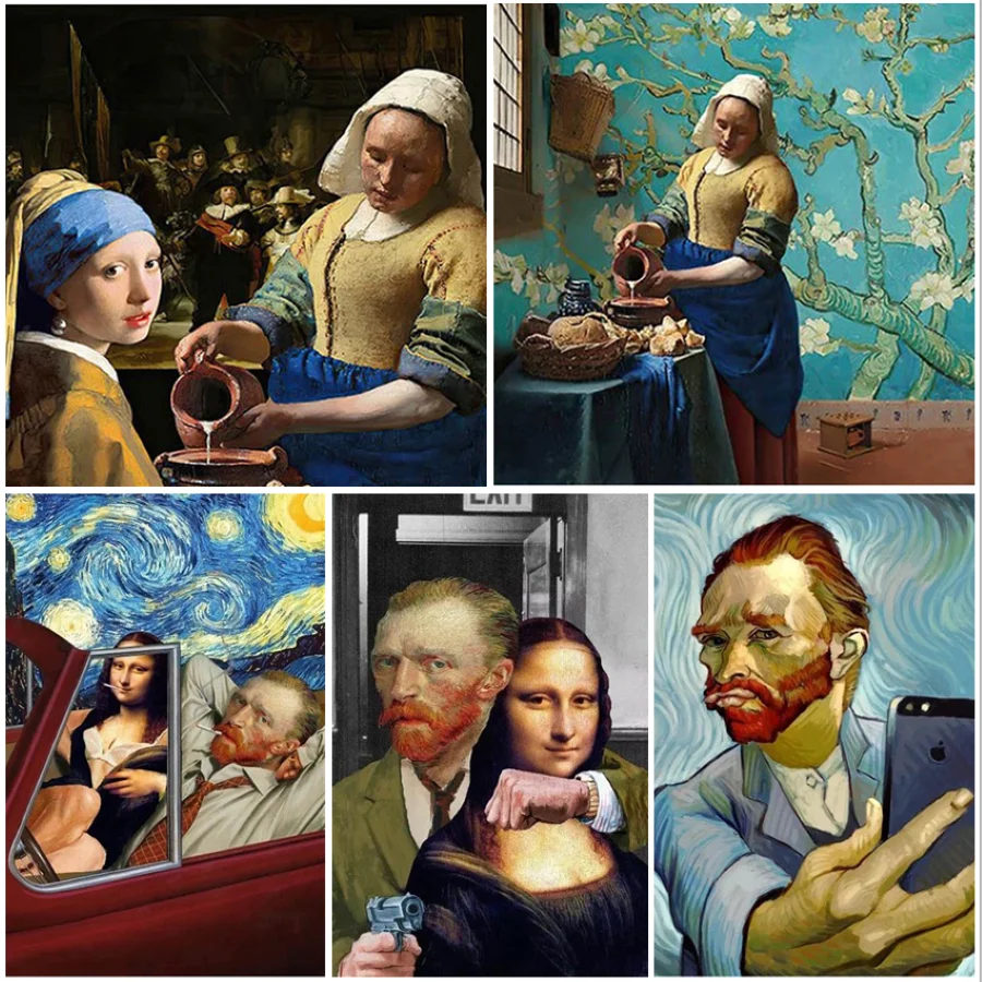 

Full Square/Round AB Drill 5D DIY Diamond Painting pearl girl 3D Embroidery Cross Stitch Van Gogh 5D Home Decor Gift