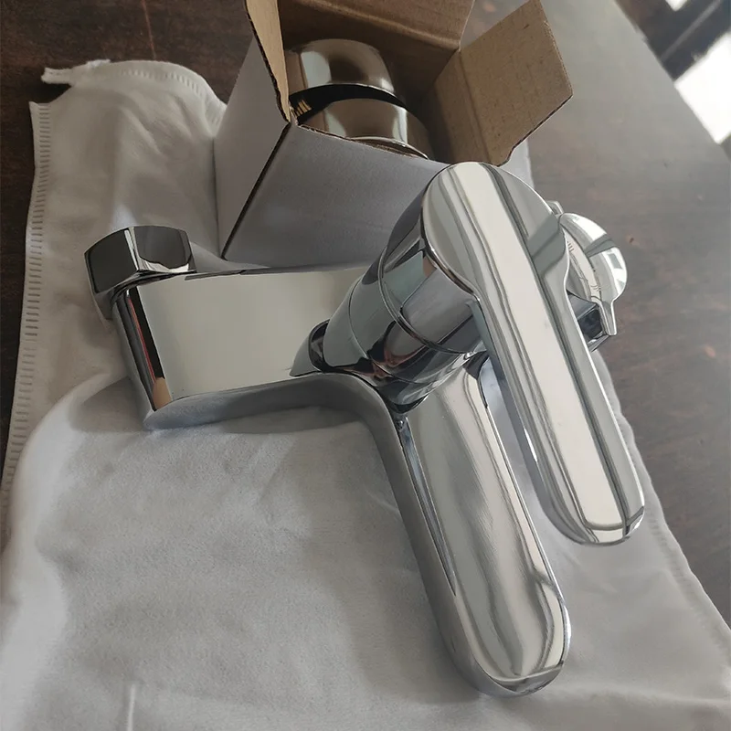 becola new modern chrome brass bath room wall mounted bathroom faucet with handheld hand shower bathtub mixer set shower faucet free global shipping