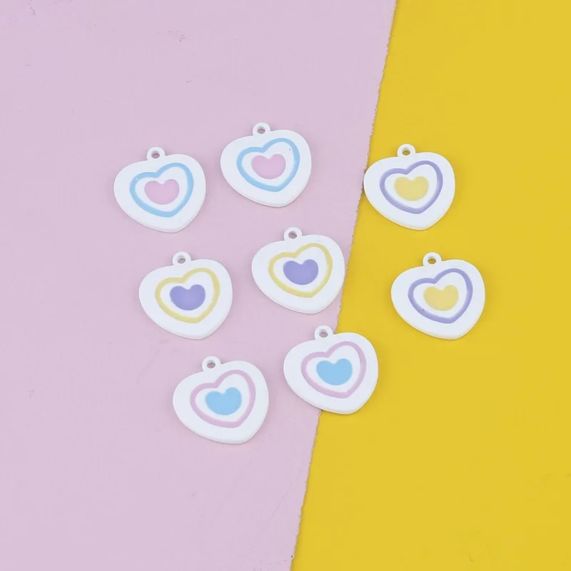 

8 шт., подвески в виде сердца белого цвета, милые серьги, подвески для изготовления ювелирных изделий, DIY браслет, ожерелье, брелок, аксессуары...