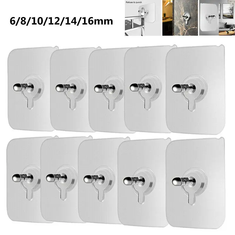 

Bathroom Stickers Wall Without Nail Drilling Wall Hanger Hangers 10pcs Hook Adhesive Kitchen Hook Screw No Screw Trace Free