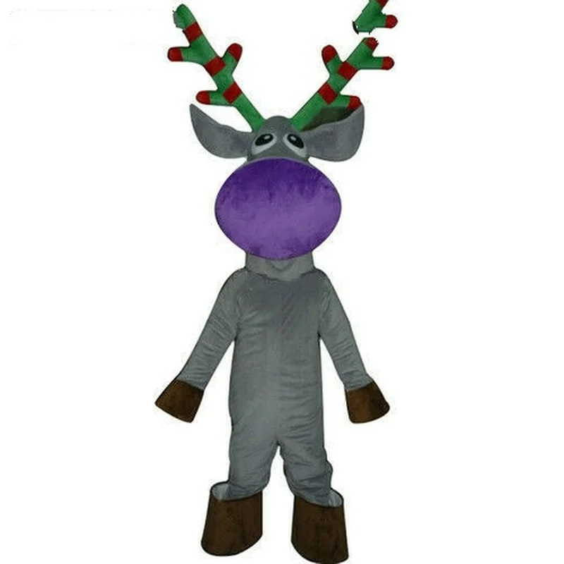 

Cartoon Reindeer Mascot Costume Christmas Deer Cosplay Party Clothing Carnival Christmas Halloween Birthday Party Ad Opening