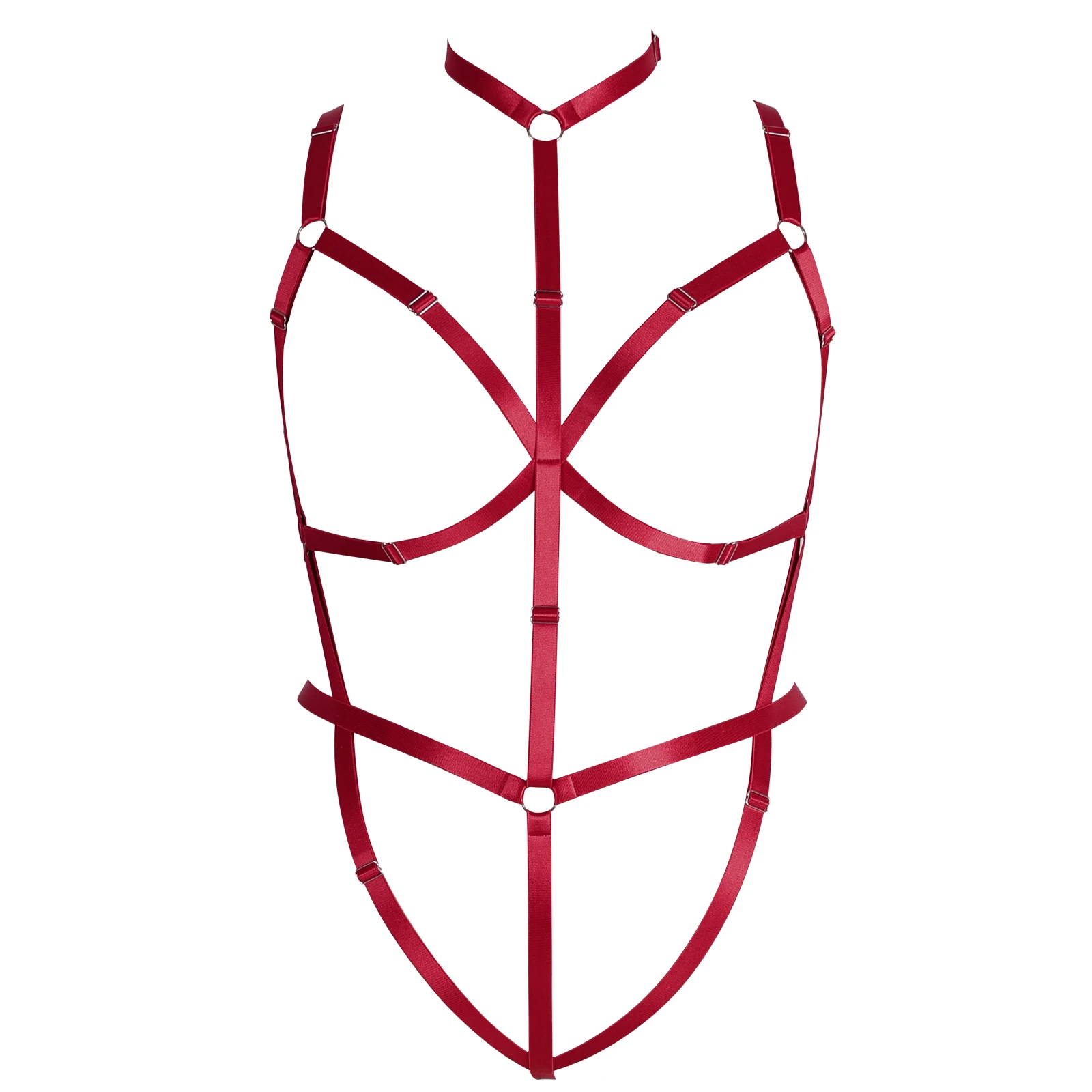 

Goth Sexy Lingerie Suit Elastic Adjust Fetish Wedding Garter Belt Bondage Body Cage Punk Crop Top Harness Body Harness Belt