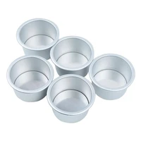5pcs set mini cake baking mold with removable bottom helps you to do pudding and small size cake aluminum alloy