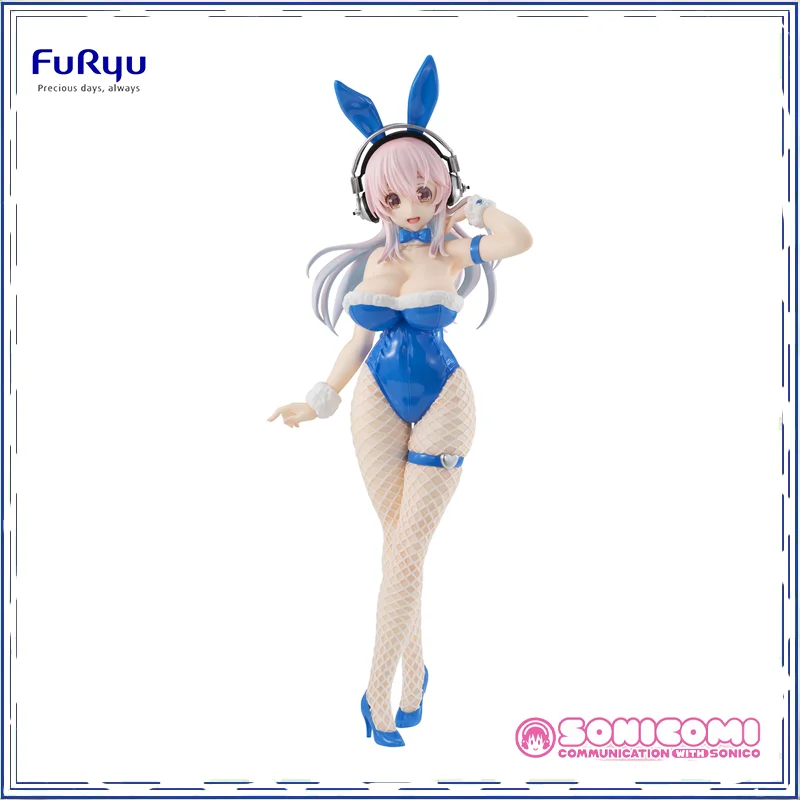 

FuRyu BiCute Bunnies SUPERSONICO Anime figure Blue Playboy Bunny white stockings Brand new genuine Amusement In shelf