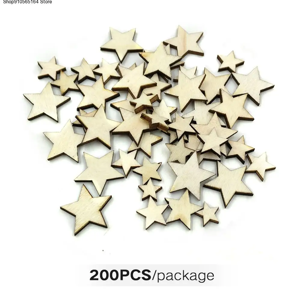 

Ornaments Handmade DIY Crafts Buttons Size Mixing Gifts Wooden Stars Scrapbooking Graffiti Light Weight Supplies Embellishments