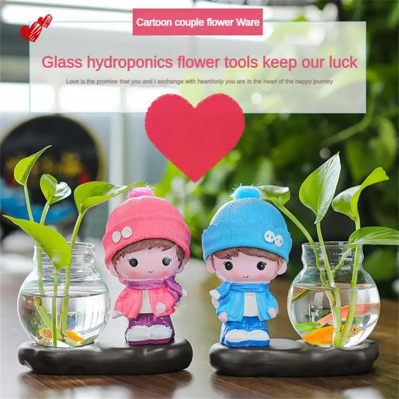 

Small Hydroponic Flowerpot Resin Glass Durable Office Decoration Creative Non-slip Flower Pot Wear-resistant Handmade Painted