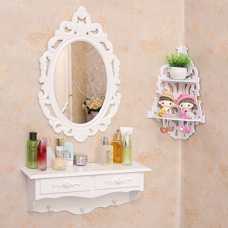 

Round Makeup Wall Mirror Bedroom Table AppearanceJeweler Wall Mirror Irregular Aesthetic Shower Espejo ParedSalon Decor HY50WM