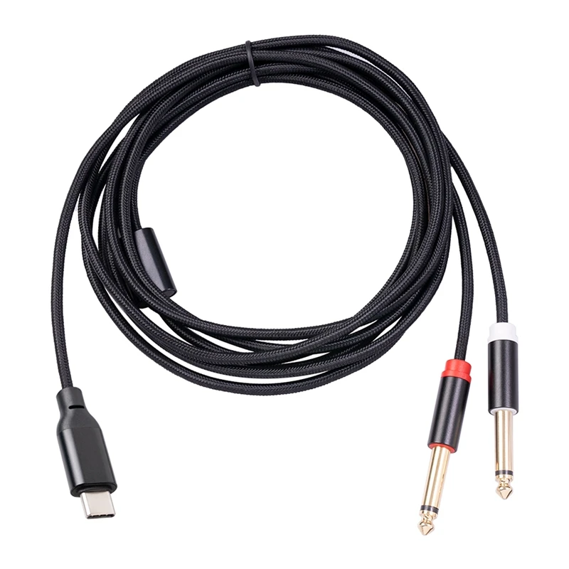 USB C к двойному 6 35 мм стерео Y-разветвителю кабеля ТРС аудио шнур для смартфона