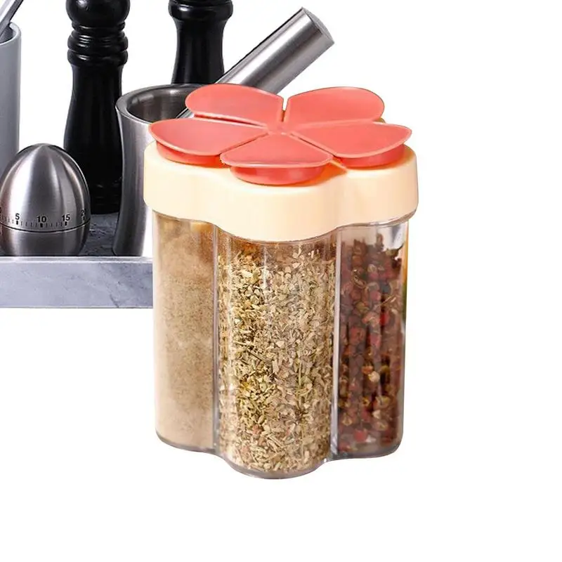 

Transparent Spice Box 5 Compartments Spice Jars Flip Empty Spice Dispensers Spice Container With Lid Compartment Seasoning