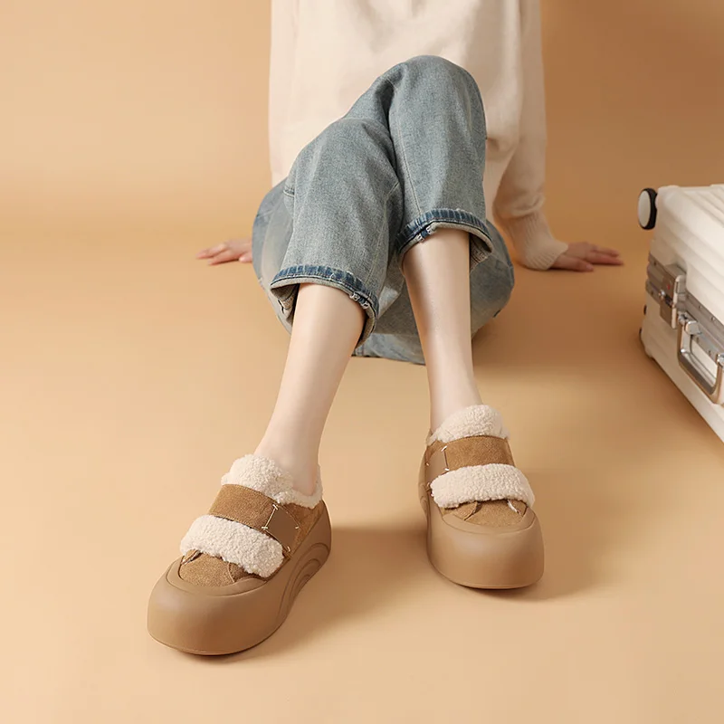 Толстая подошва с круглой головкой все на липучке бархатные утолщенные новинка