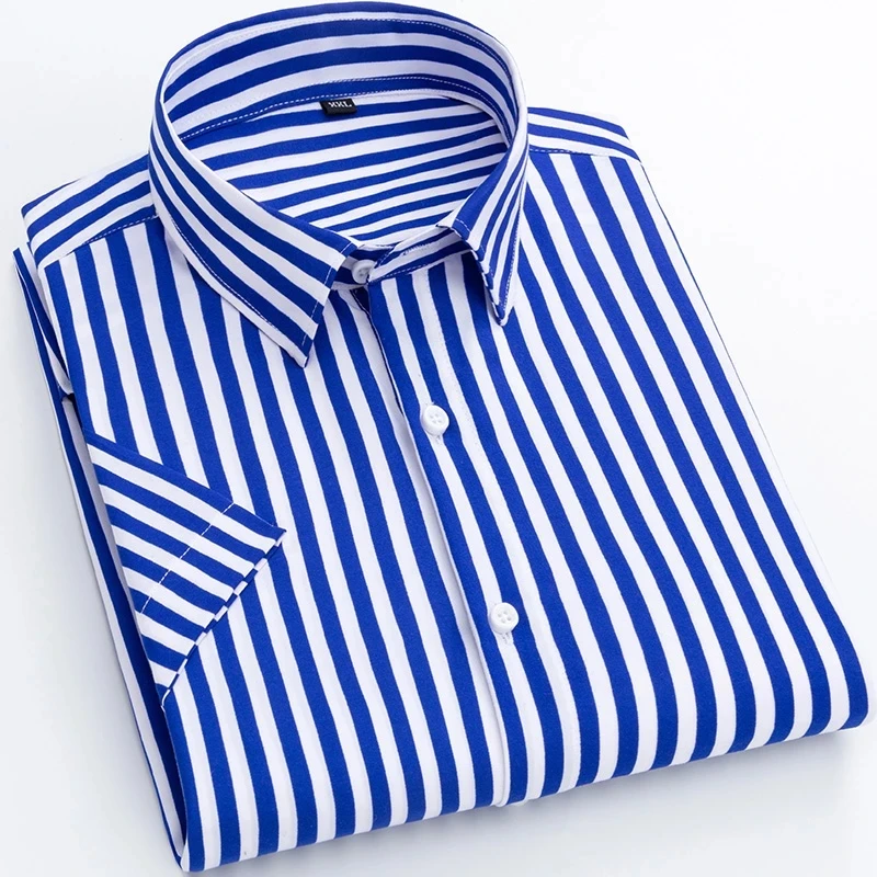 Men's business shirt Fashion print stripe loose shirt Spring and Autumn 2022 men's shirt