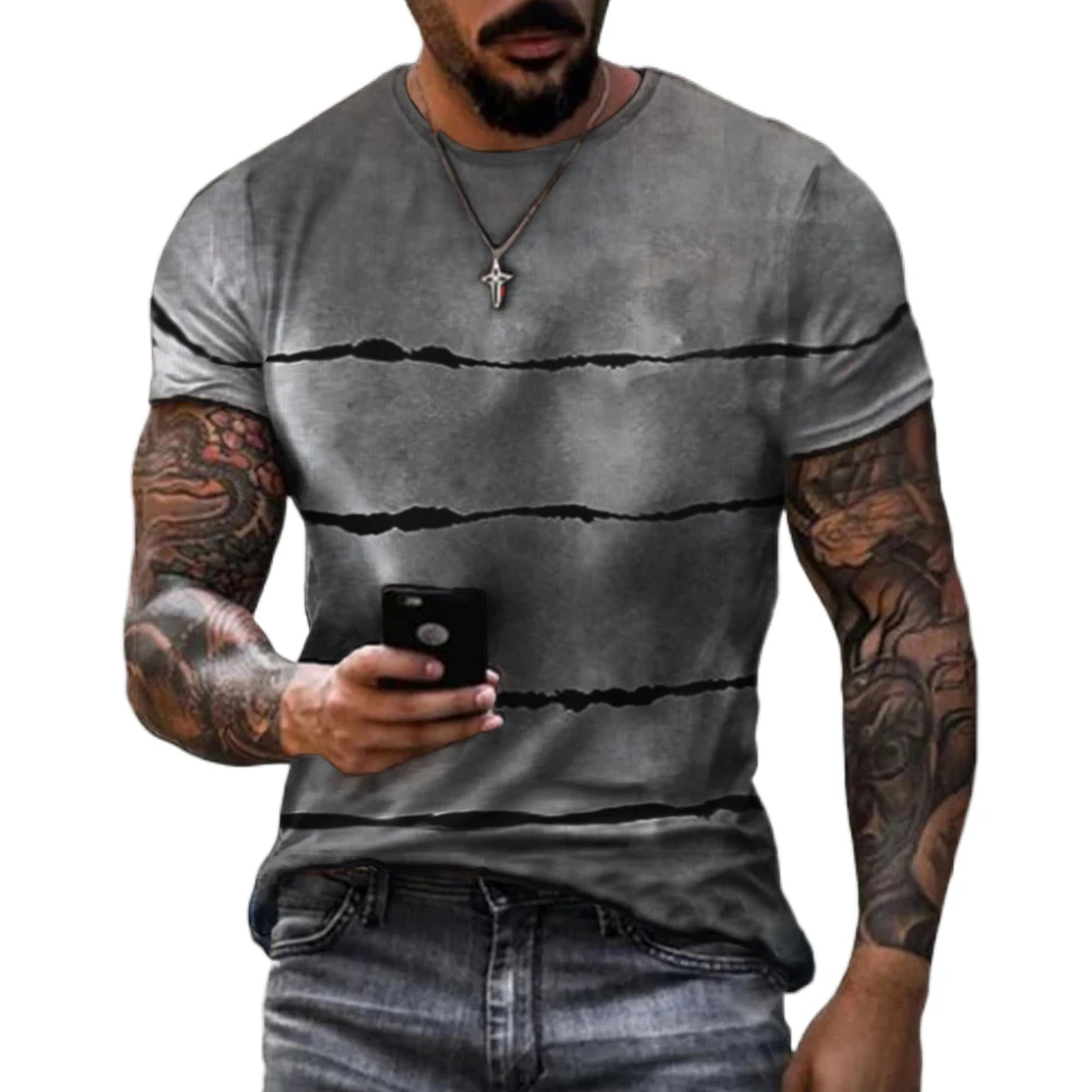 

Men's Casual Short Sleeve T-Shirt Versatile 3D Printed Harajuku Shirt Crew Neck Top Men's New Comfortable