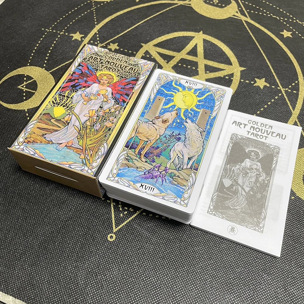 

12x7cm Spanish French Italian Portuguese Tarot Deck for Beginners with Book Affirmation Cards Fate Witchcraft Predictions