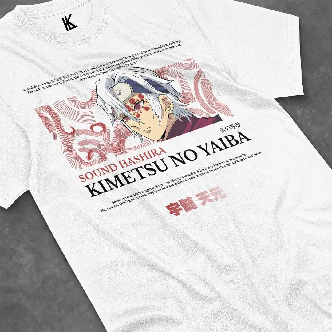 Футболка с аниме Remera blanca de Tengen Uzui V9
