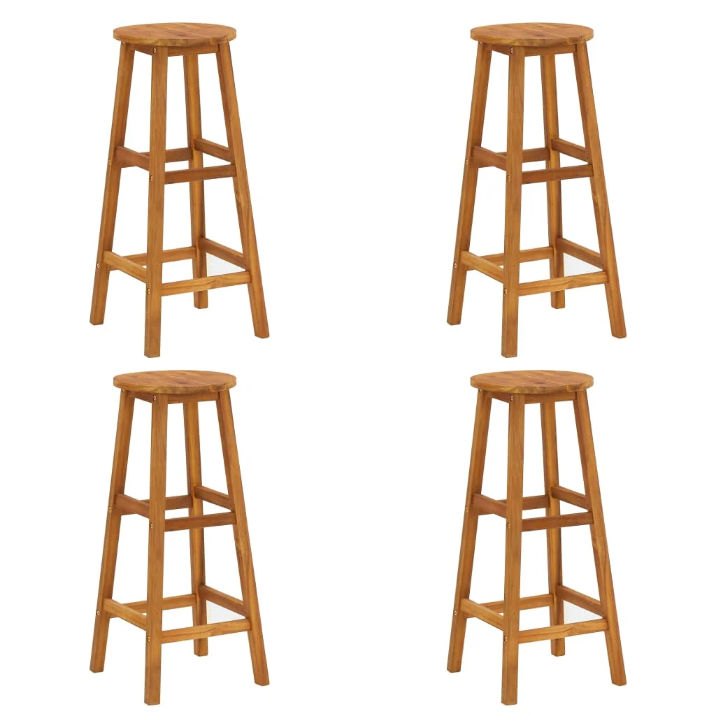 

Bar Stool Chair Counter Stools Set of 4 Kitchen Decor for Counter Solid Acacia Wood