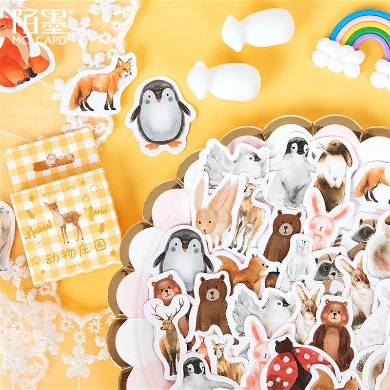 

Boxed Stickers Animal Farm Stationery Sticker Cute Penguin Decoration Sticker Flakes Scrapbooking Gift School Supplies