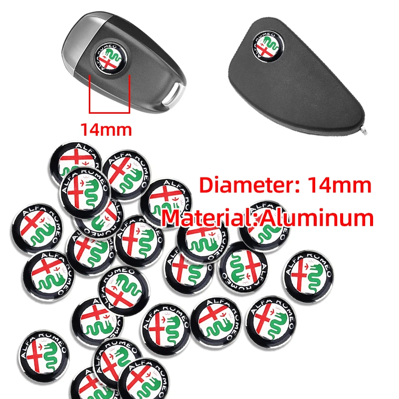 2/5/10 шт. алюминиевые металлические наклейки с эмблемой ключа автомобиля для Alfa Romeo
