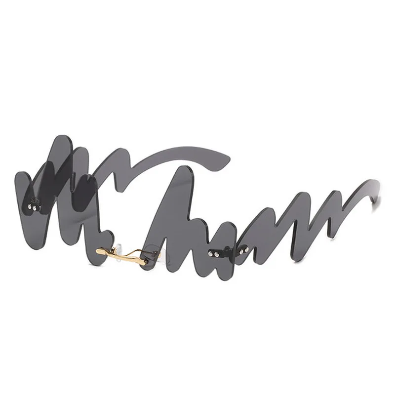 Солнцезащитные очки унисекс без оправы с красными волнами в стиле панк винтажные