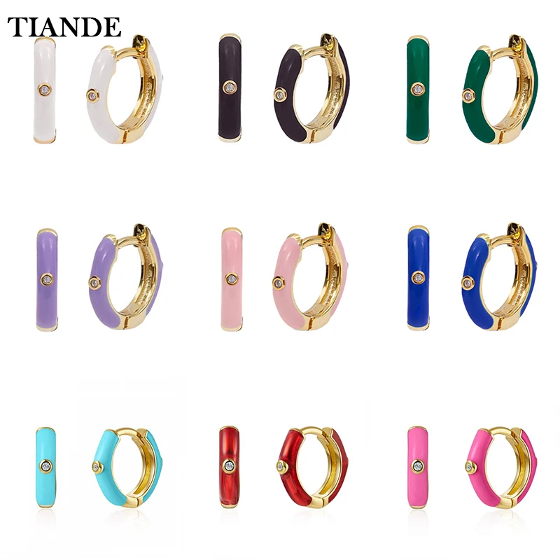 

Женские серьги-гвоздики TIANDE с разноцветным Цирконом