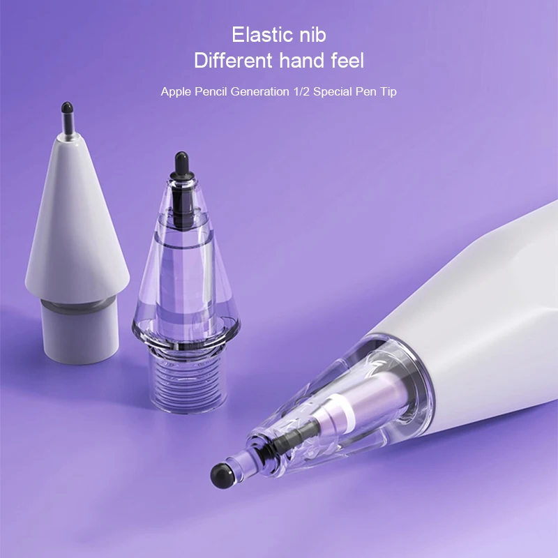

Pencil Tips 4B 2B HB For Apple Pencil 1/2 Gen Replacement Crystal Diamond Tips Anti-wear Stylus Pen White Elastic Nib Durable