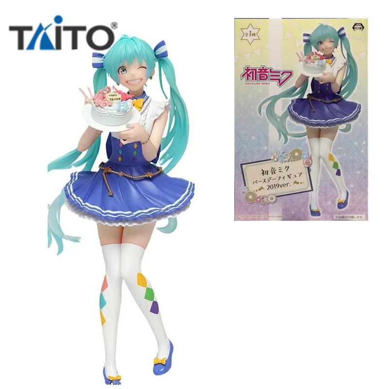 

TAITO Original VOCALOID Hatsune Miku Birthday 2019 Ver. Anime Action Figure Toys For Boys Girls Kids Children Birthday Gifts