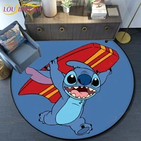 cartoon stitch round carpet floor mat bedroom flannel anime rug anti slip baby play mat kids room decoration mats
