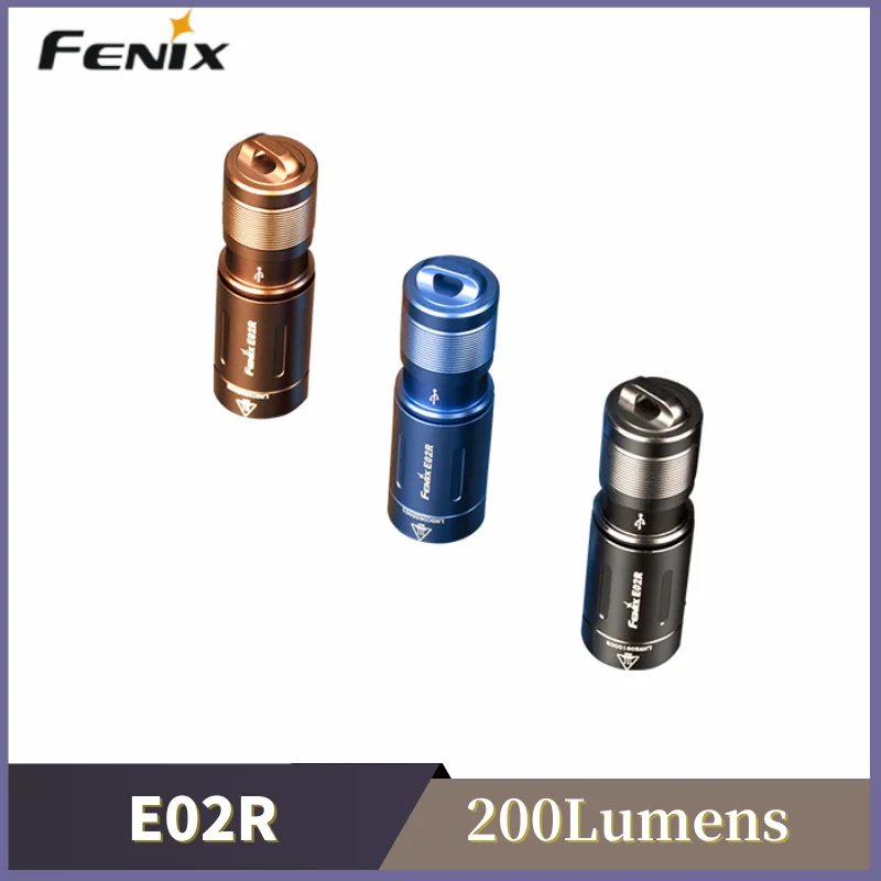 

Fenix E02R USB Rechargeable Keychain Flashlight 200 lumens Built-in Battery Protable LED Troch Light