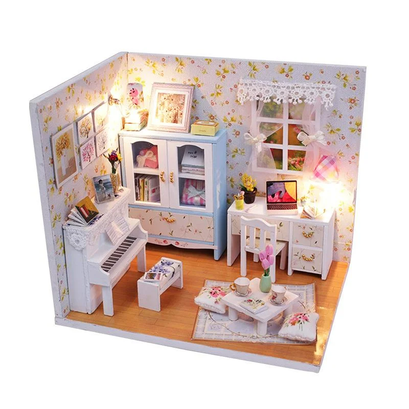 

Diy DollHouse Healing Ornament,creative Gift Diy House Creative Model Gift Flowers Blooming Half Summer Miniatures