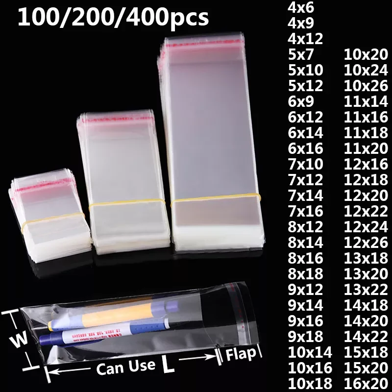 

2022New Transparent Self Sealing Small Poly OPP Plastic Bags Jewelry Gift Packing Self Adhesive Cookie Candy Packaging Cellophan
