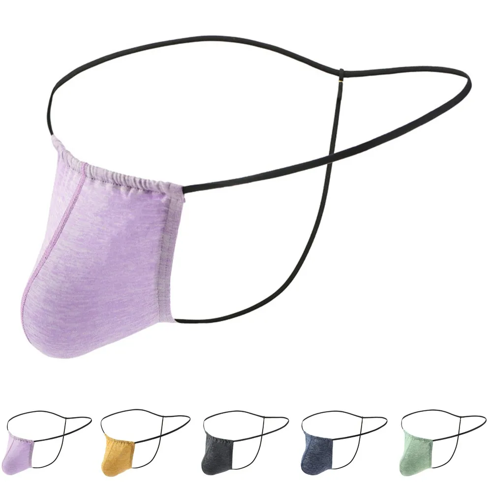 

Sexy Mens Low Waist Underwear Bulge Pouch Thongs G-string Thong Low-rise Briefs Underpant Open Back Bikini Breathable Panties