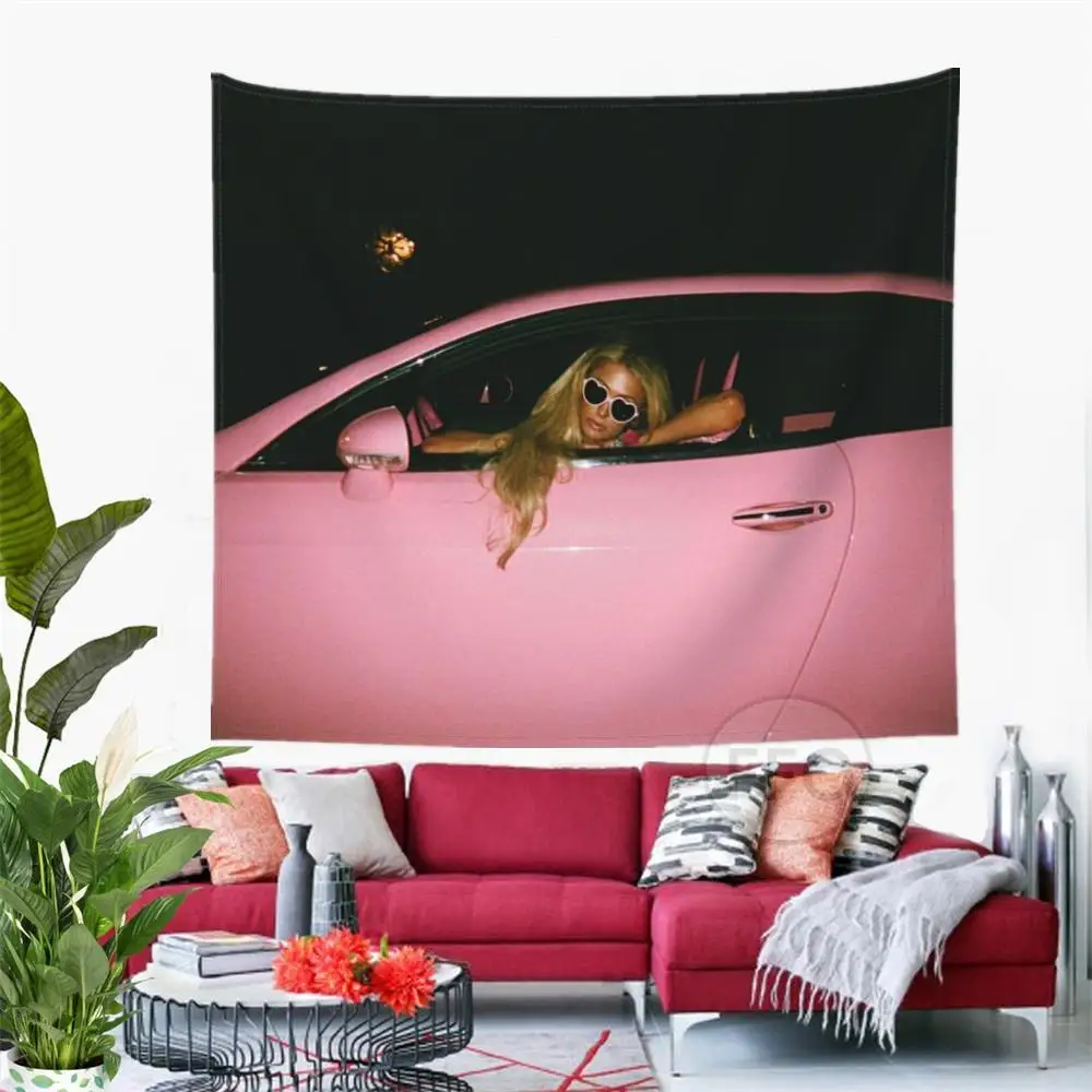 Настенный розовый гобелен в стиле Париж-Хилтон Y2k декор для комнаты эстетический