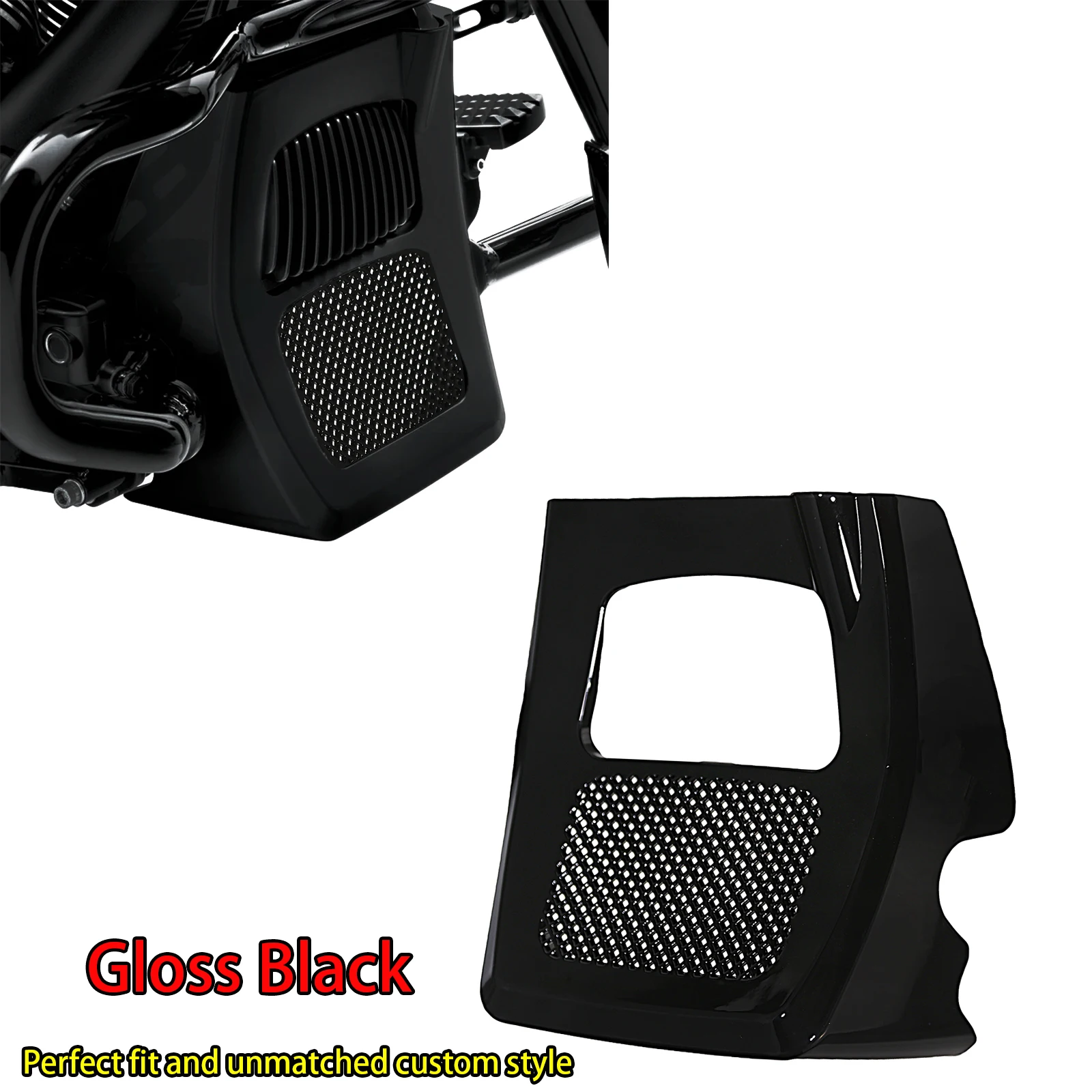 

Глянцевый черный спойлер для нижнего подбородка для Harley Touring Street Road Glide Road King FLHR FLHX FLTR 2017-2023