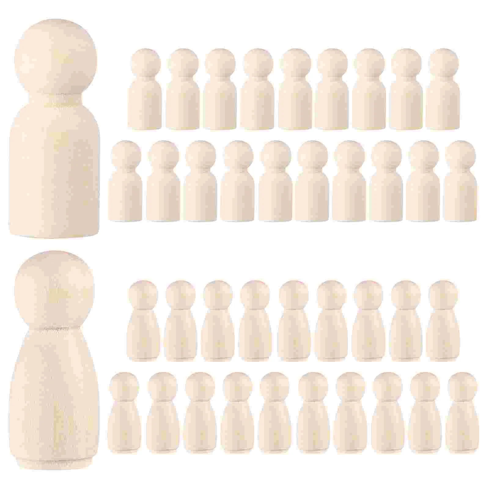 

Peg Wooden People Wood Crafts Unfinished Pegs Figures Diy Craft Bodies Painting Painted Kit Kids Christmas Game Unpainted Toy