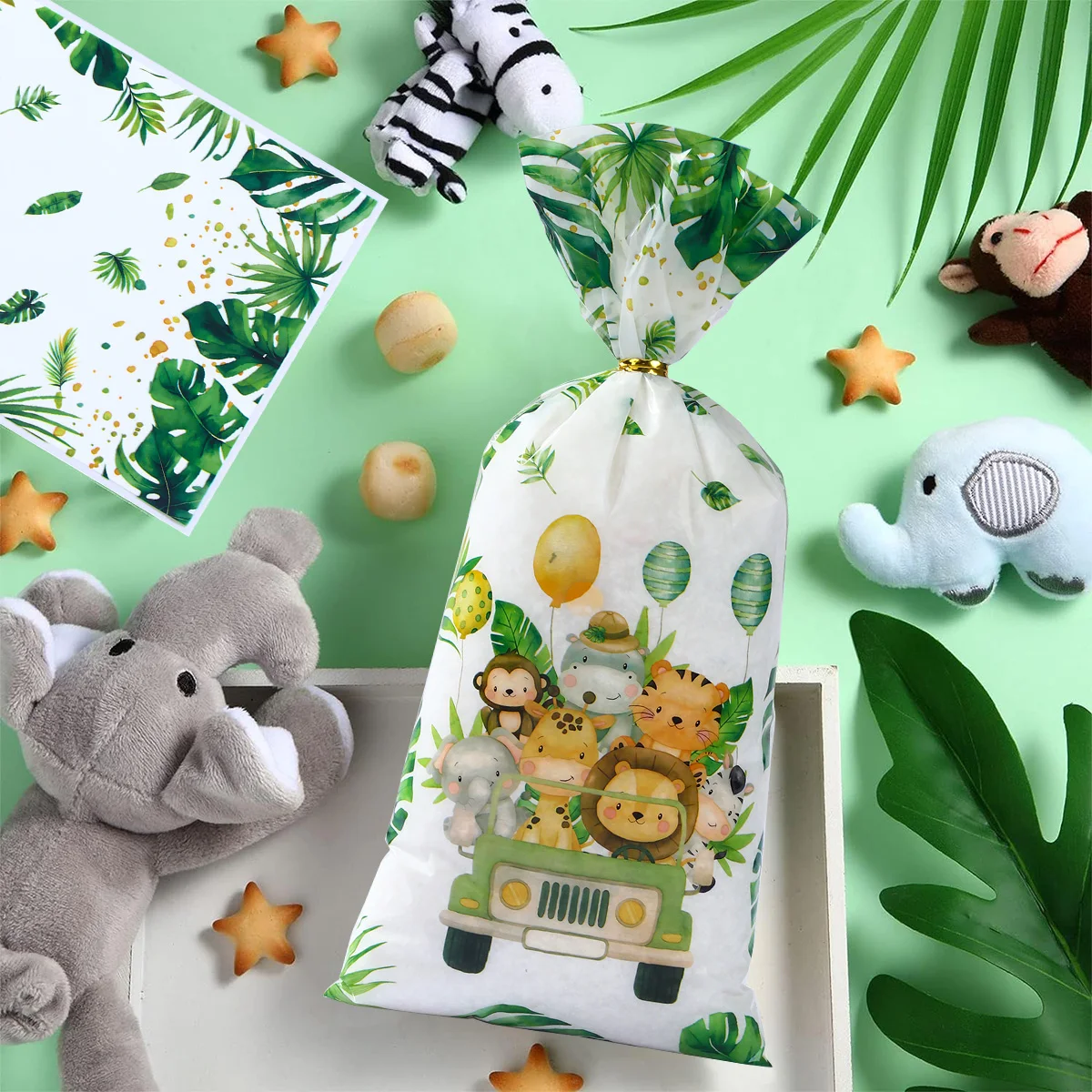 Подарочные пакеты в виде джунглей с животными милые пластиковые для конфет