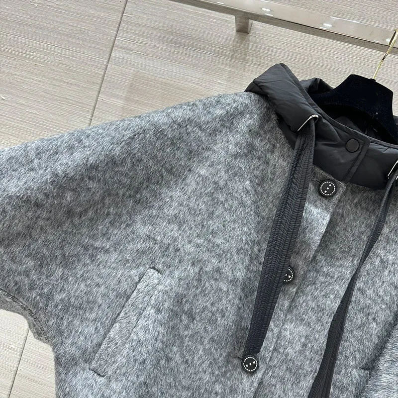 Подиумные женские двусторонние шерстяные короткие пальто винтажный пуховый