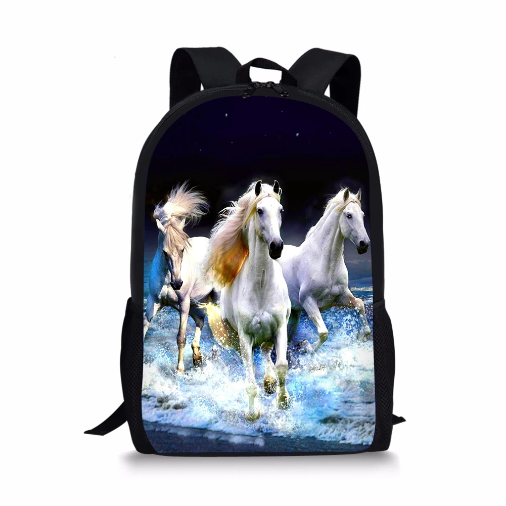 Horse Element Printing Pattern School Backpacks Personalized Kids Daypack New Design Rucksack for Teenager