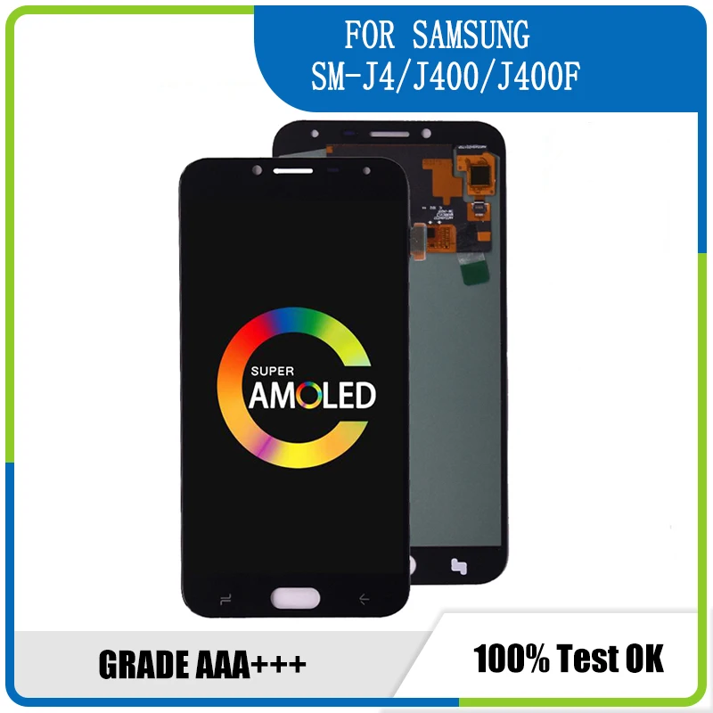 

Super AMOLED для Samsung Galaxy J4 J400 J400F J400G/SM-J400F, ЖК-дисплей с сенсорным экраном и дигитайзером в сборе