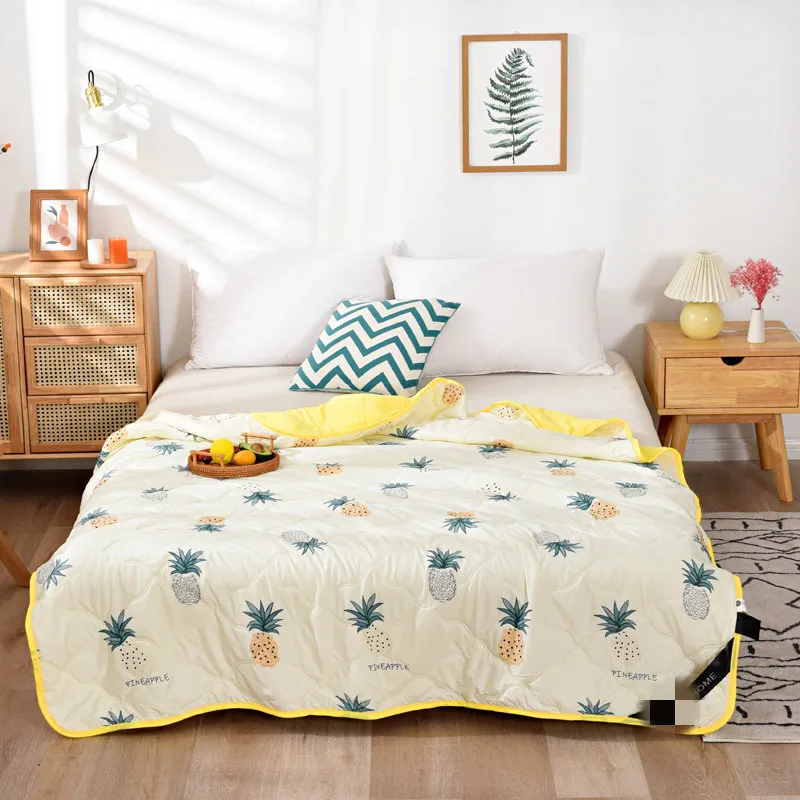 

Print Summer Quilt Mechanical Wash Comfortable Comforter Single Double Blanket Quilts for Children Adults 150x200/180X200CM