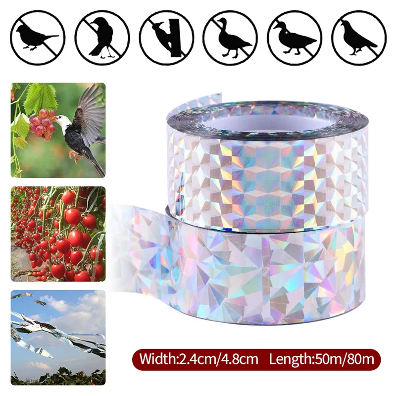

Against Pigeons Moles Repeller Scare Reflective Tape Birds Home and Garden Fly Deterrent Bird Repeller Tape Reflective Anti Bird